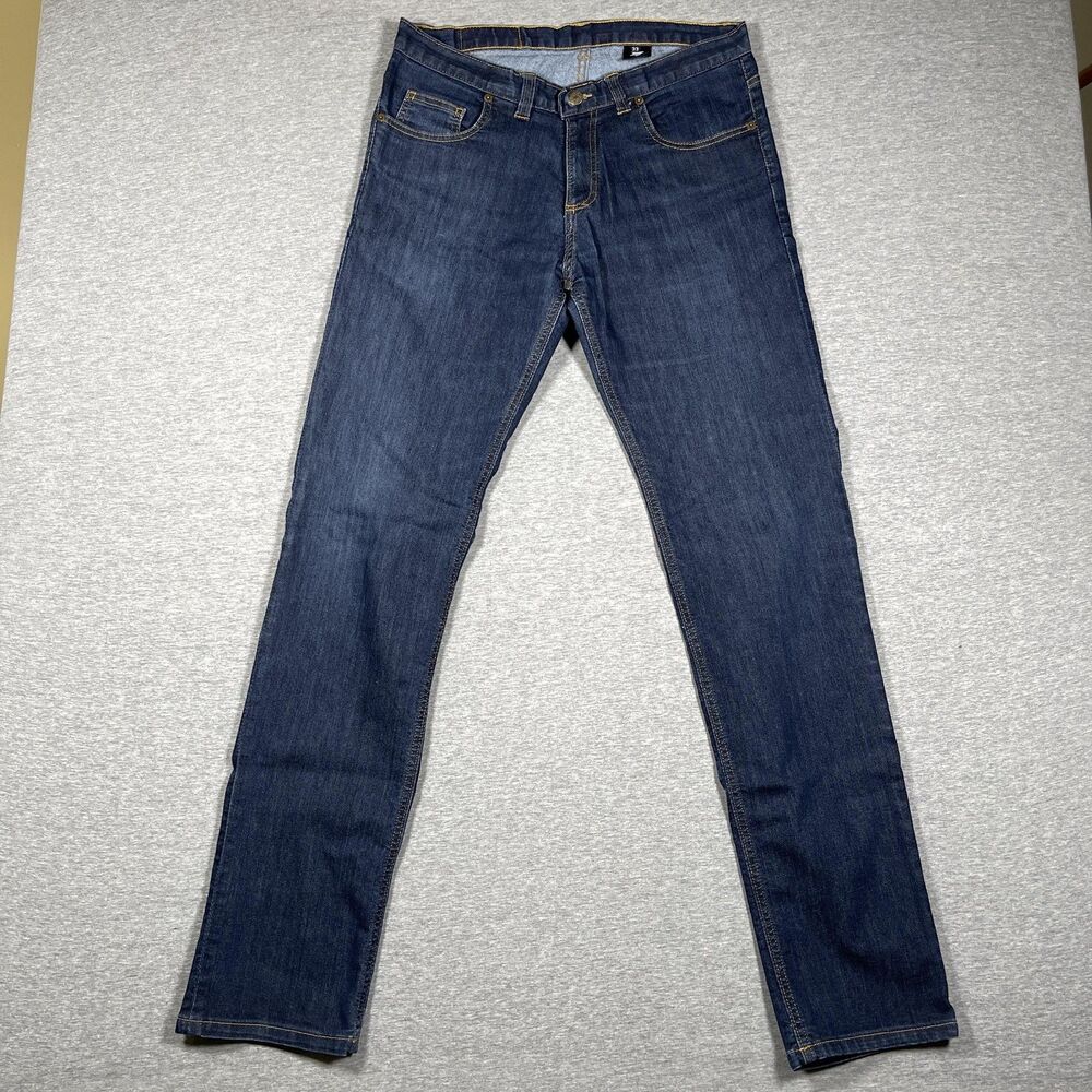 Dearborn Denim Jeans Mens 33x32 Blue Dark Wash Slim Straight Leg